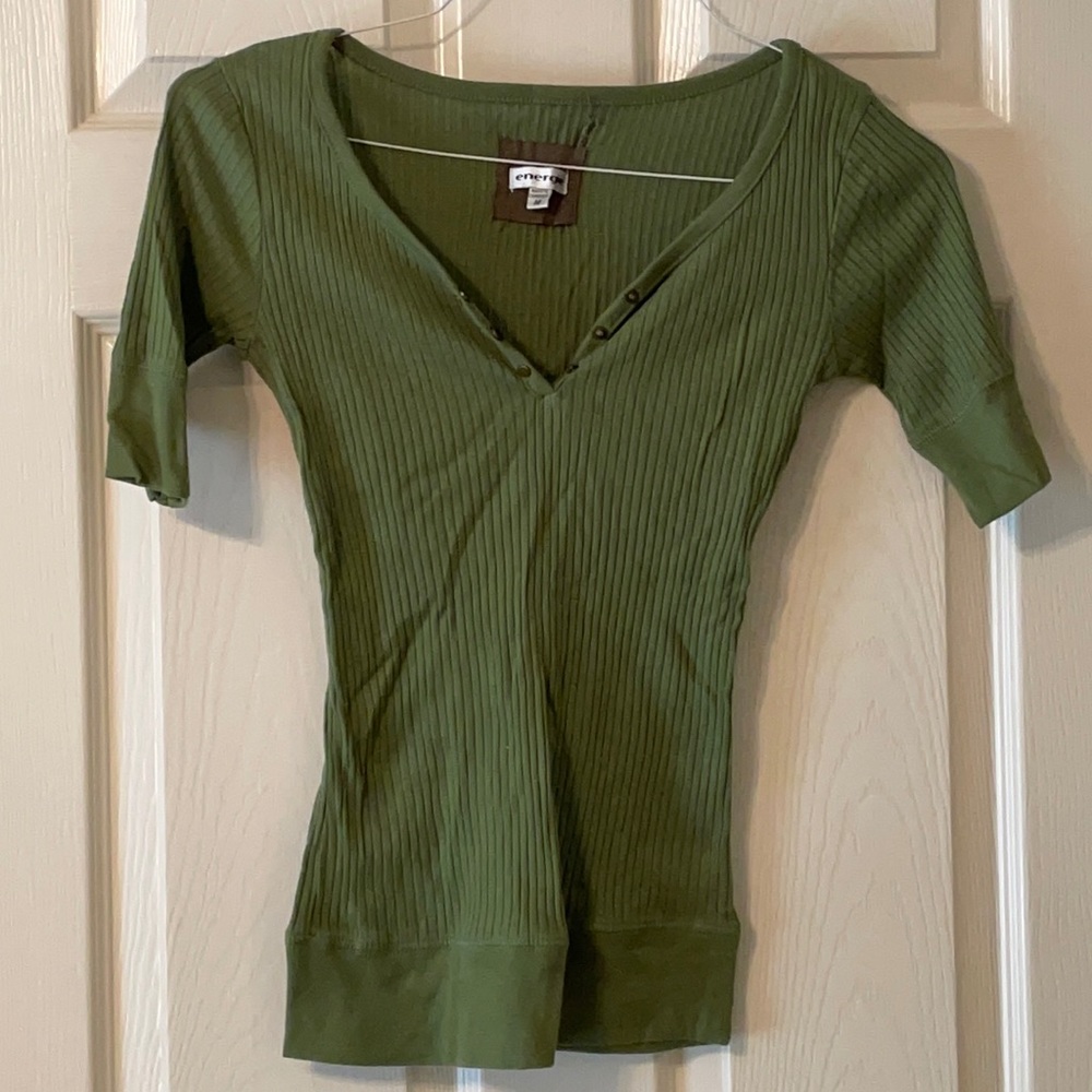 Vintage Y2K Green ribbed Energie top NWOT